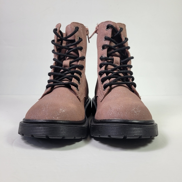 Steve Madden Girls Mauve Pink Shimmer Side Zip Up Boots Sz 12M - Picture 3 of 9